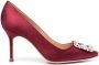 Manolo Blahnik Hangisi 90mm crystal-embellished pumps Red - Thumbnail 1