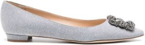 Manolo Blahnik Hangisi ballerina shoes Silver