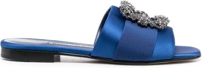 Manolo Blahnik Hangisi buckle-detail sandals Blue