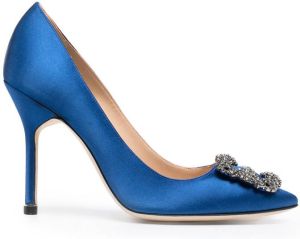 Manolo Blahnik Hangisi crystal-embellished pumps Blue