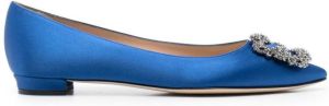 Manolo Blahnik Hangisi flat ballerina shoes Blue