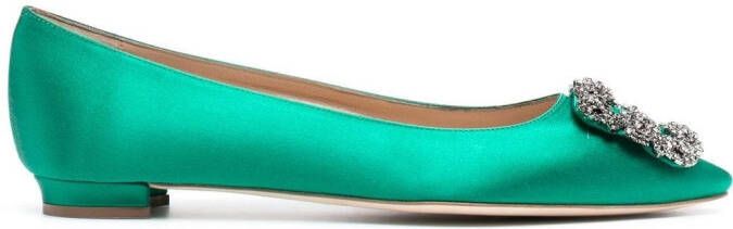 Manolo Blahnik Hangisi flat ballerinas Green