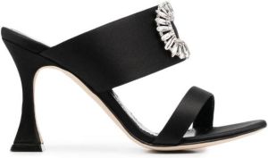 Manolo Blahnik Laali 90mm crystal-embellished sandals Black