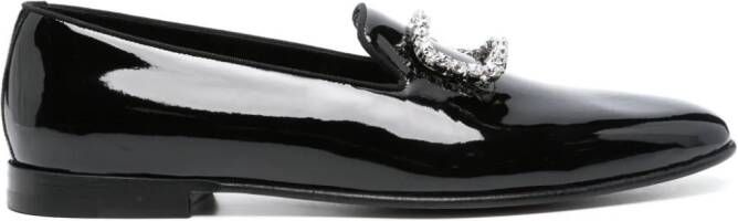 Manolo Blahnik Mario patent-leather loafers Black