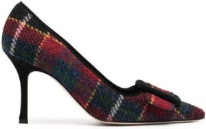 Manolo Blahnik Maysale 90mm tartan pumps Blue