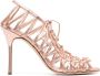 Manolo Blahnik metallic-effect lace-up sandals - Thumbnail 1