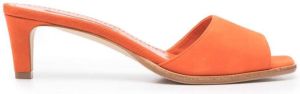 Manolo Blahnik open-toe suede mules Orange
