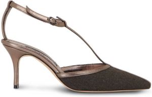 Manolo Blahnik Piglie ankle-strap pumps Brown