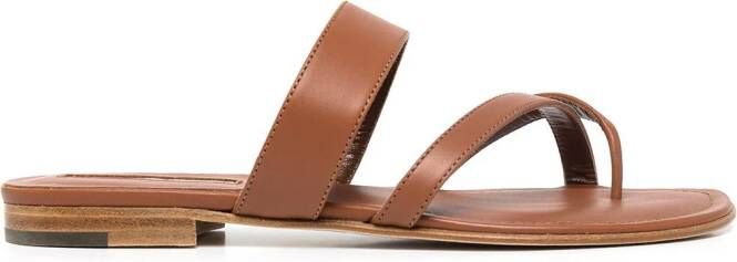 Manolo Blahnik Susa crossover straps sandals Brown