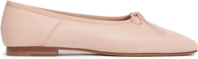 Mansur Gavriel Bianca square-toe leather ballerinas Pink