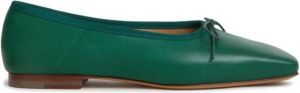 Mansur Gavriel square-toe leather ballerina shoes Green