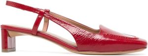 Mansur Gavriel square-toe slingback loafers Red