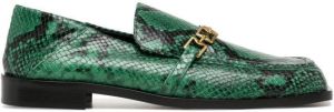 Manu Atelier snakeskin-effect chain-trim loafers Green