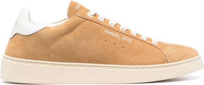 Manuel Ritz logo-print suede sneakers Neutrals