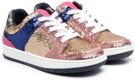 Marc Jacobs Kids colour-block sequin sneakers Gold