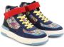 Marc Jacobs Kids graphic-print high-top leather sneakers Blue - Thumbnail 1