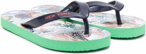 Marc Jacobs Kids graphic-print open-toe flip flops Blue