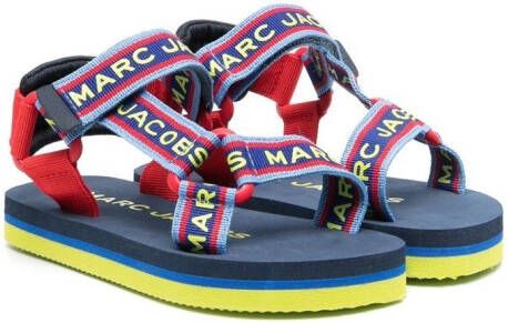 Marc Jacobs Kids logo-strap touch-strap sandals Blue