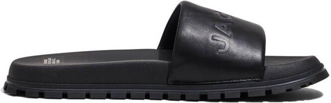 Marc Jacobs The Leather Slide logo-embossed slides Black