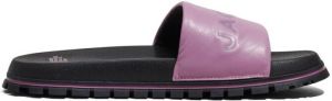 Marc Jacobs logo-embossed leather slides Purple