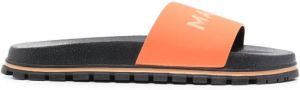 Marc Jacobs logo-print color-block slides Orange