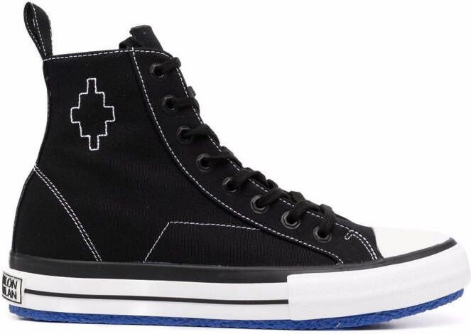 Marcelo Burlon County of Milan embroidered cross high vulcanized sneakers Black