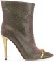 Marco De Vincenzo iridescent studded 100mm leather boots Gold - Thumbnail 1
