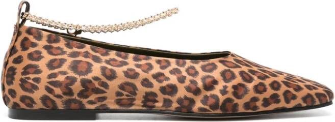 MARIA LUCA Augusta leopard-print ballerina shoes Brown
