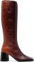 Marine Serre 70mm airbushed-leather knee boots Brown - Thumbnail 1