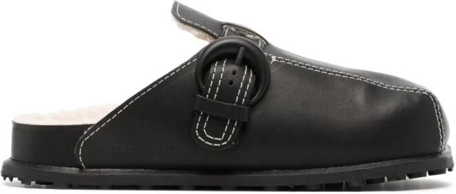 Marine Serre leather slide sandals Black