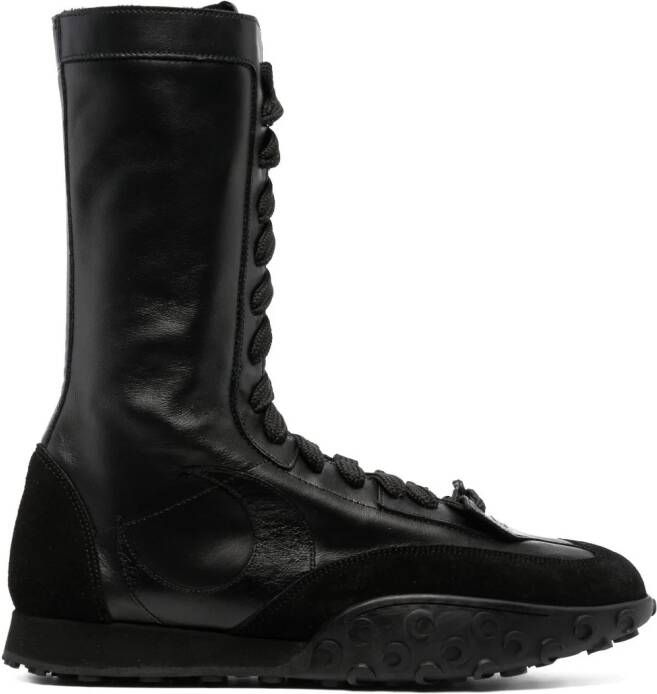 Marine Serre ridged-sole lace-up boots Black
