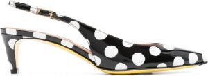 Marni 55mm polka dot slingback pumps Black
