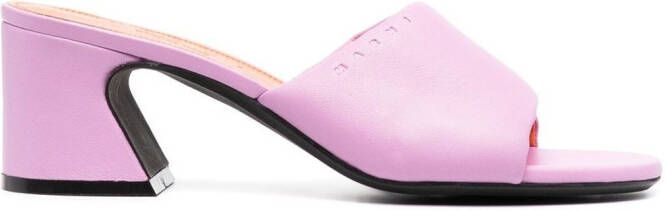Marni 65mm block-heel leather sandals Pink