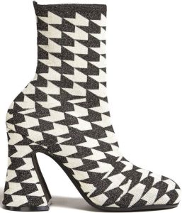 Marni check-pattern ankle boots Brown