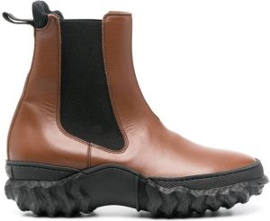 Marni chunky sole leather Chelsea boots Brown