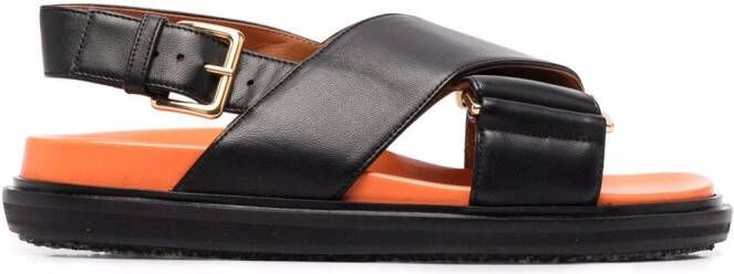 Marni Fussbet cross-strap sandals Black