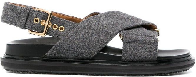 Marni Criss-cross Fussbett sandals Grey