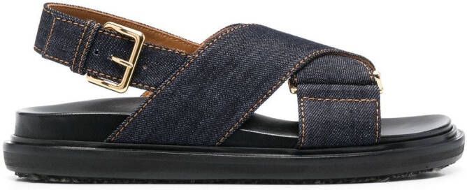 Marni cross-strap sandals Blue