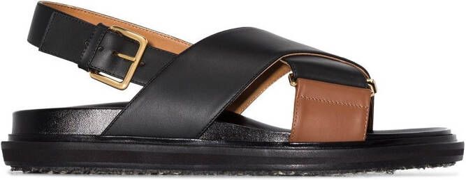 Marni Fussbet crossover-strap sandals Black