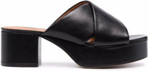 Marni crossover-straps leather sandals Black
