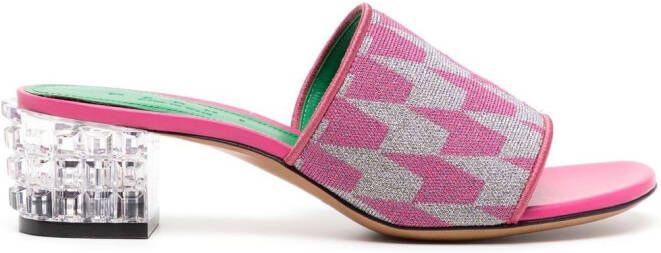 Marni crystal-heel patterned sandals Pink
