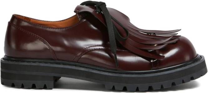 Marni Dada leather lace-up shoes Red