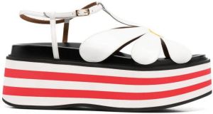 Marni floral-appliqué platform sandals White
