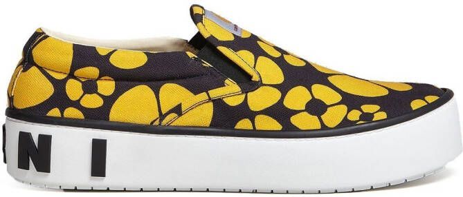 Marni floral-print slip-on sneakers Yellow