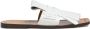 Marni fringed leather flat sandals White - Thumbnail 1
