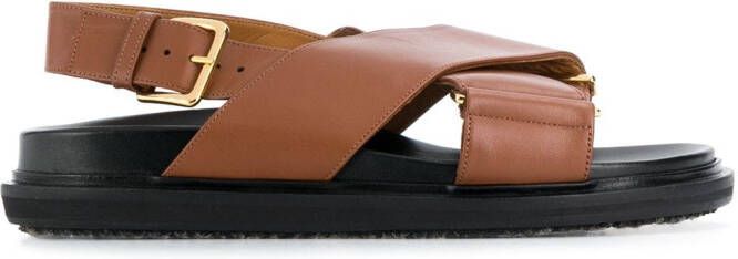Marni Fussbet criss-cross sandals Brown