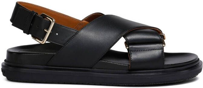Marni Fussbet leather sandals Black