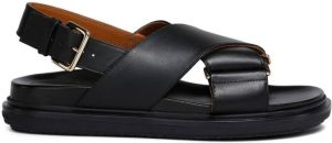 Marni Fussbett criss-cross leather sandals Black