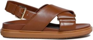 Marni Fussbett criss-cross leather sandals Brown