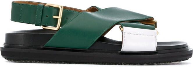 Marni Fussbett criss-cross sandals Green